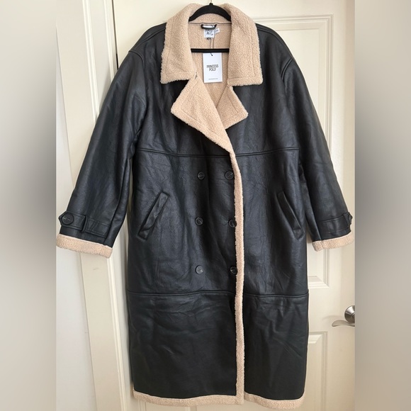 Princess Polly Day 'N' Night Longline Shearling Coat - Picture 2 of 6